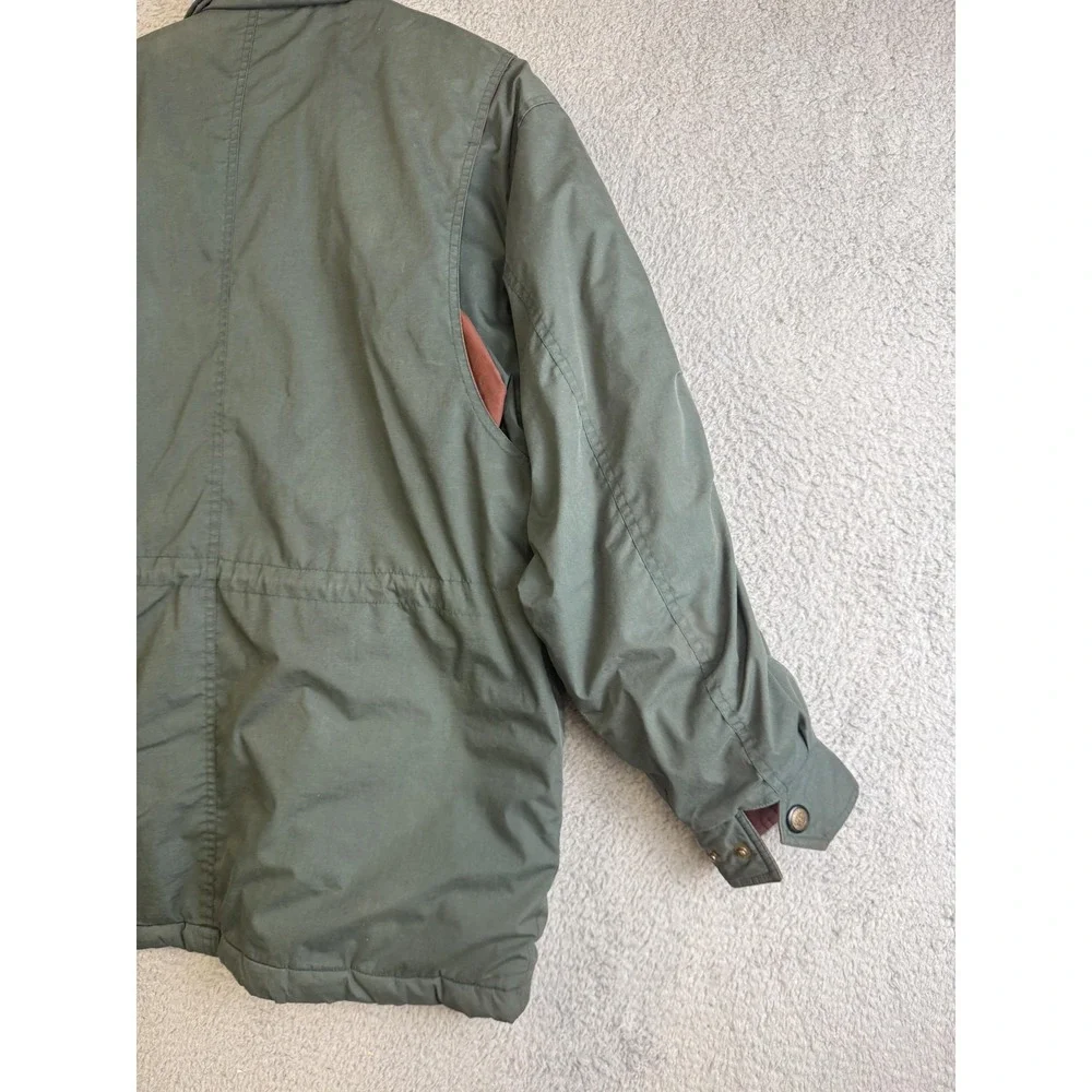 William Barry Jacket Mens‎ Medium Green Quilted Lined Field Hunting Zip Snap